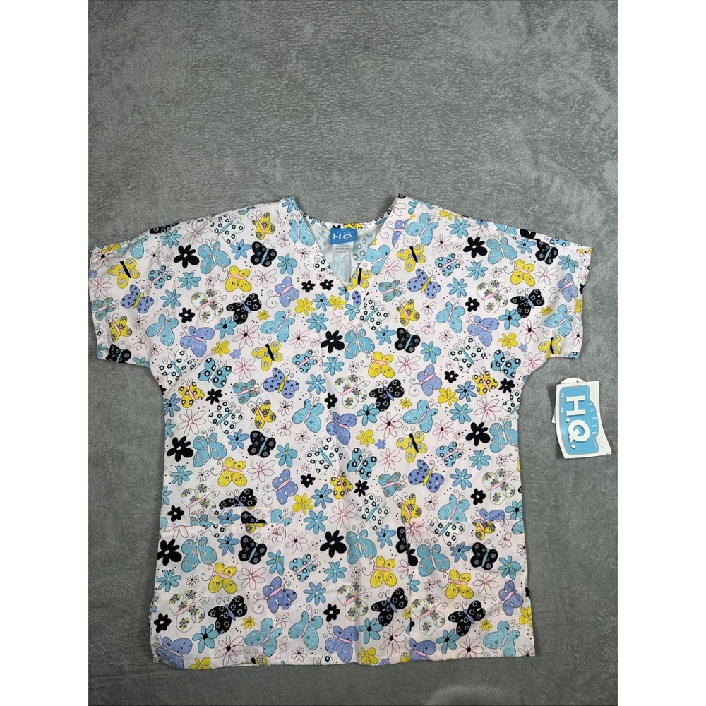 Scrub‎ H.Q. Butterflies Multicolor Scrub Women's Size Small NWT